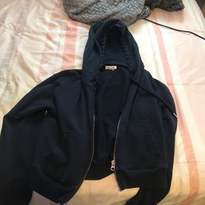 cropped zip up hoodie